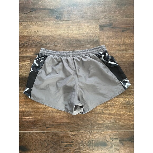 Adidas Women's Running Workout Grey Black White Lined Shorts Size Small - Picture 1 of 5